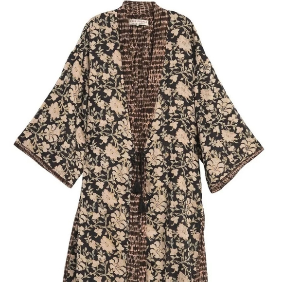 Free People Reversible Luxe Rumi Relaxed Cut Midi Kimono LAST ONE Size Small NWT - Picture 12 of 15